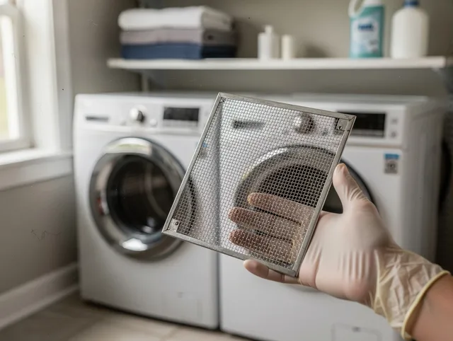 Margate Dryer Vent Cleaning specialist performing detailed lint trap cleaning service in Margate