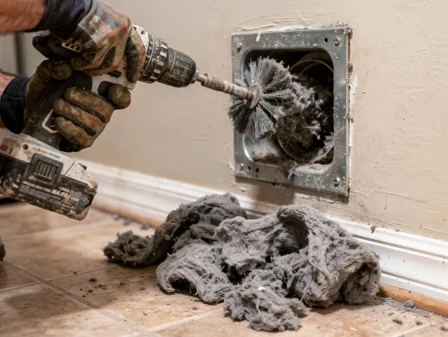 Certified Margate Dryer Vent Cleaning technician performing dryer vent cleaning in Margate