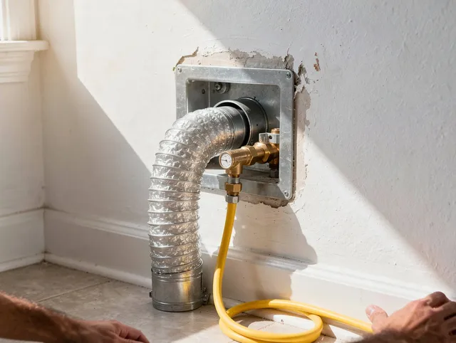 Margate Dryer Vent Cleaning certified technician performing specialized gas dryer vent cleaning in Margate